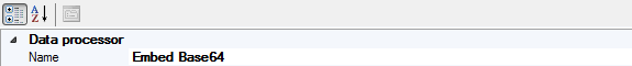Embed Base 64 data processor properties