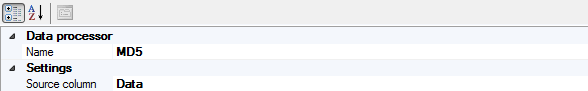 MD5 data processor properties