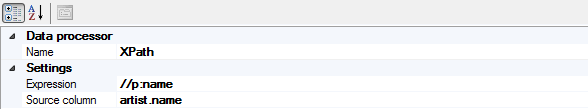 XPath data processor properties