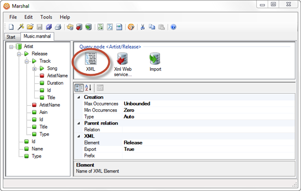 The Query Node XML Properties