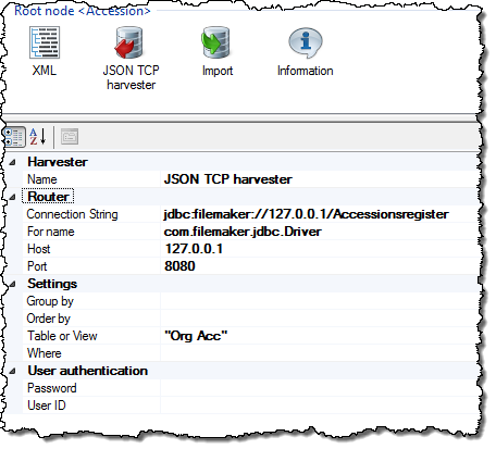 The JDBC Router properties
