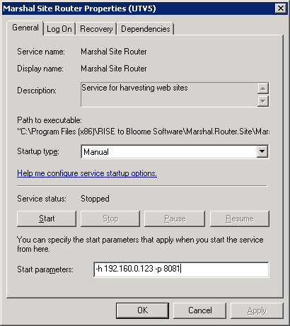 Starting the Site router